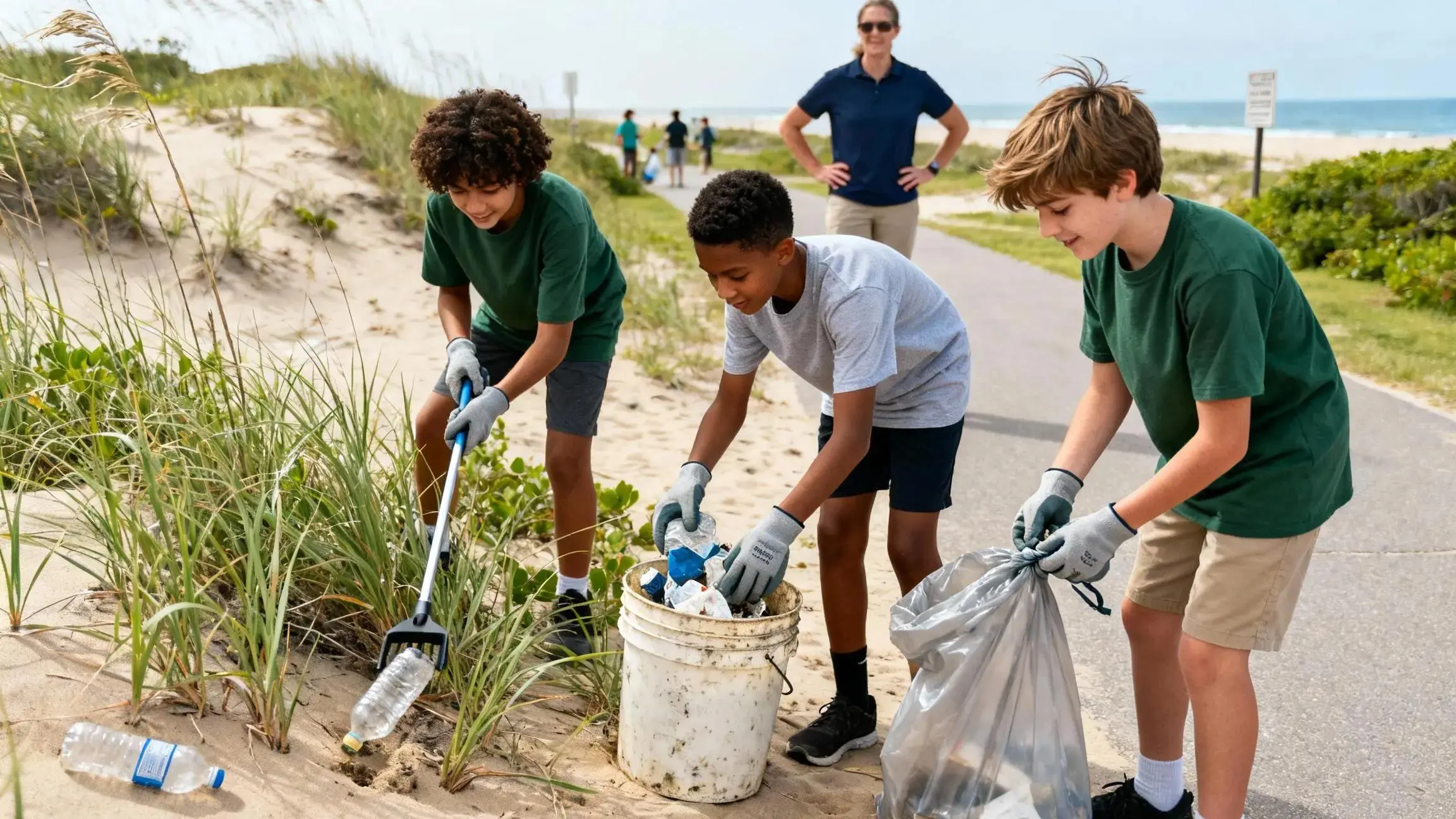 Teens helping at a community garden—volunteer opportunities for 13 year olds to make an impact
